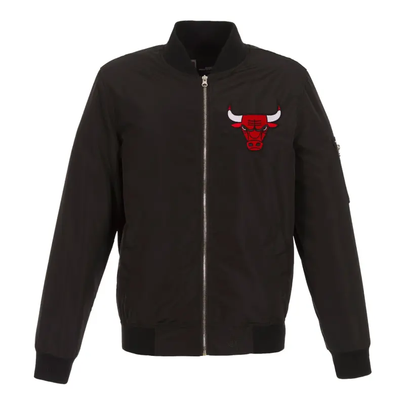 chicago bulls jh design lightweight nylon bomber jacket
